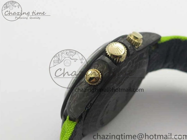 0507 Daytona DIW Carbon V2 WWF Best Edition Black Green Dial On Green Nylon Strap A UrbanChic 3110